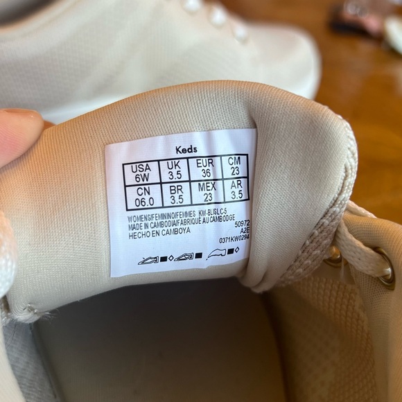 Keds BlissWalk Sneaker Womens US 6W Beige Knitted Lace Up Athletic Shoes - Picture 10 of 11